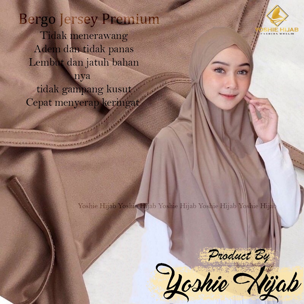 Kerudung Bergo Maryam Jersey Tali Jilbab Instan Jersey Jumbo Premium