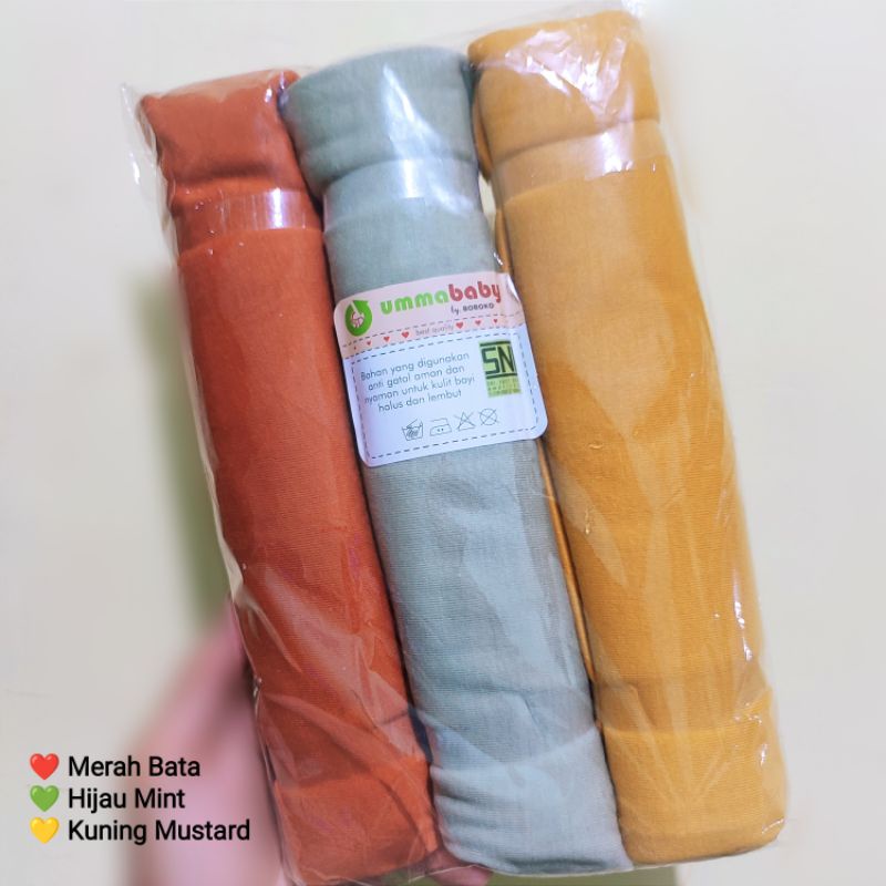 3pcs Bedong Bayi Polos SNI 110*90 Lembut Halus Selimut Bayi Alas Bayi Murah