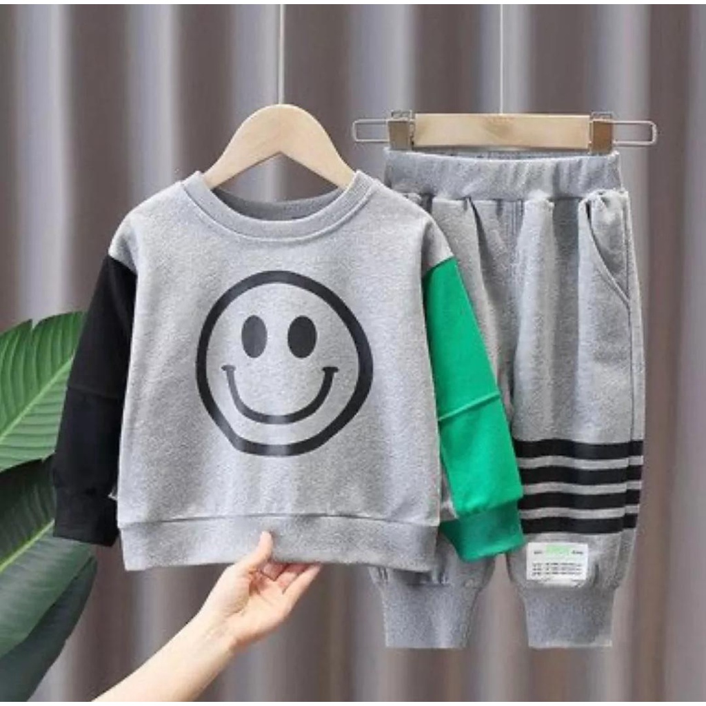 SETELAN SWEATER SMILE TERBARU/SETELAN BABYTERRY 1-5 TAHUN