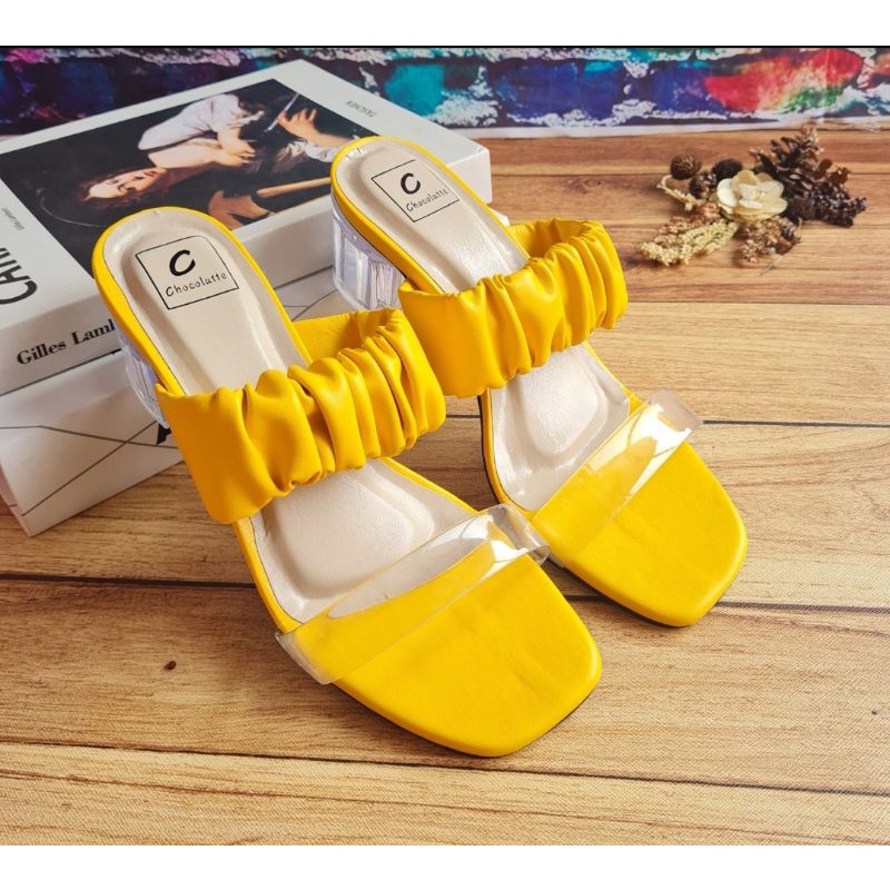 ABBUSHOES  ON  01 hak kaca jely kerut 5cm