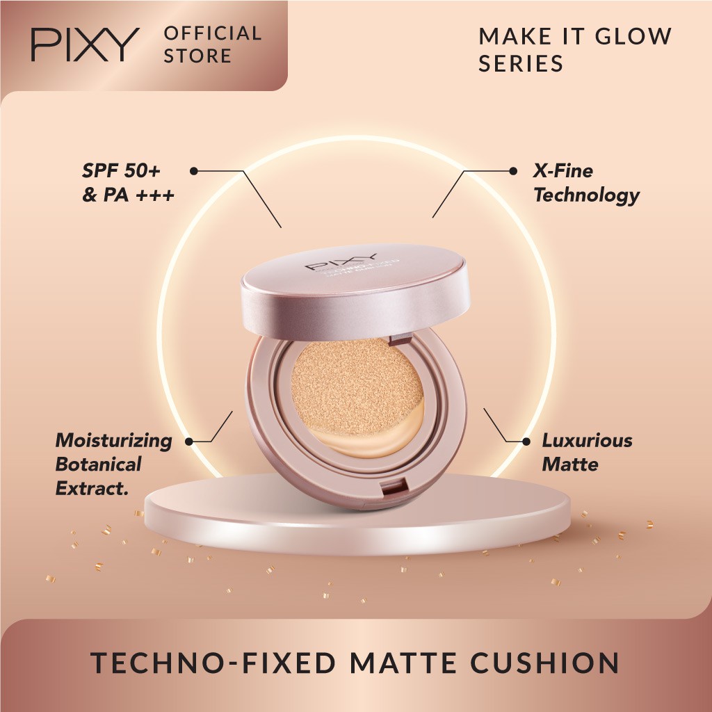 (REFILL) PIXY MAKE IT GLOW TECHNO-FIXED MATTE CUSHION X FINE TECHNOLOGY SPF50+ &amp; PA+++ 15g