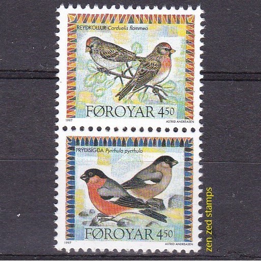 

0259 Perangko Faroe Islands 1997 Invasion Birds 2v Mnh