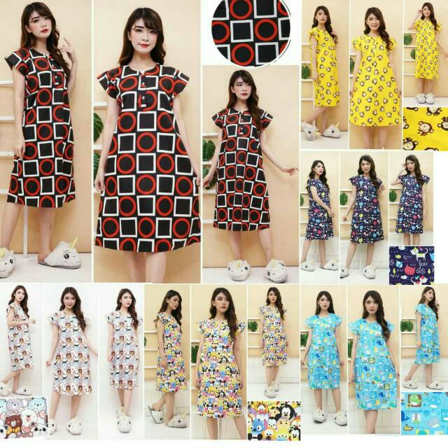 PROMO DASTER KARAKTER BAJU  TIDUR KANCING DEPAN BUSUI BUMIL  