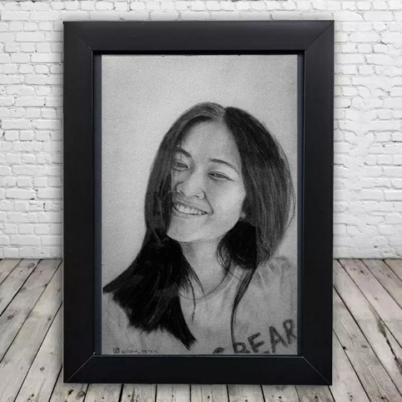 

sketsa wajah ukuran 20x30 plus pigura