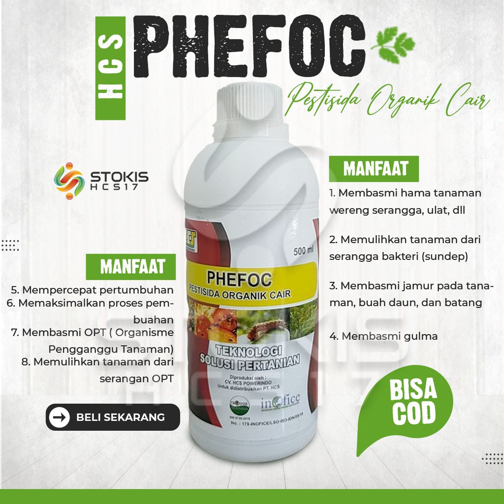 Pestisida Organik Cair Phefoc HCS Pestisida Herbisida Fungisida Organik Cair Semua Tanaman