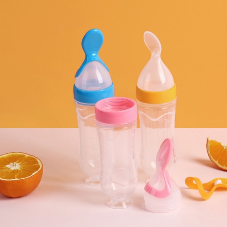 Botol Dot Sendok Bayi / Botol Dot Silicone Makan Bayi / Alat Makan Bayi