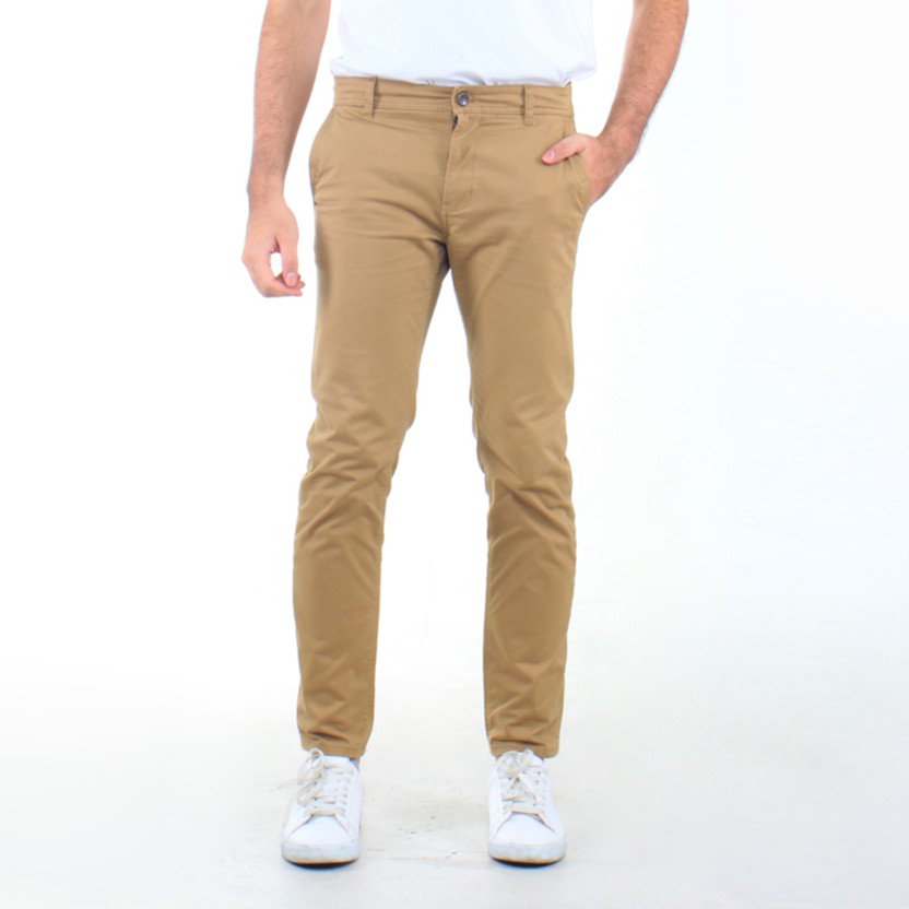 Benhill Celana Pria Panjang Chinos Premium Katun Stretch  Coklat  51272--3253323