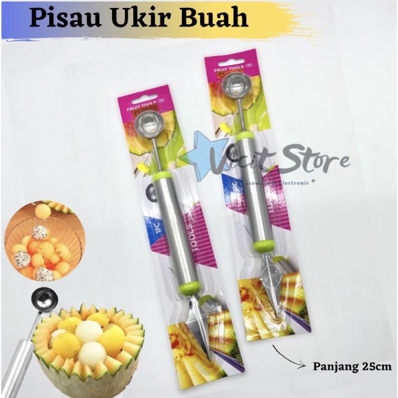 Pisau Ukir Buah 2in1 Stainless