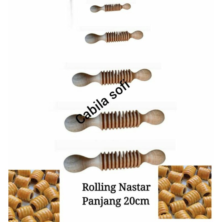 Roling pin nastar gulung / rol kayu bergerigi