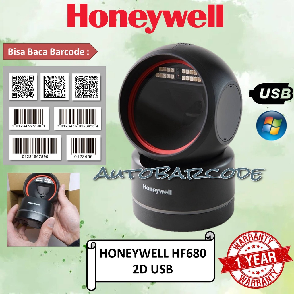 BARCODE SCANNER IMAGER HONEYWELL HF680 ORBIT 1D 2D QR CODE