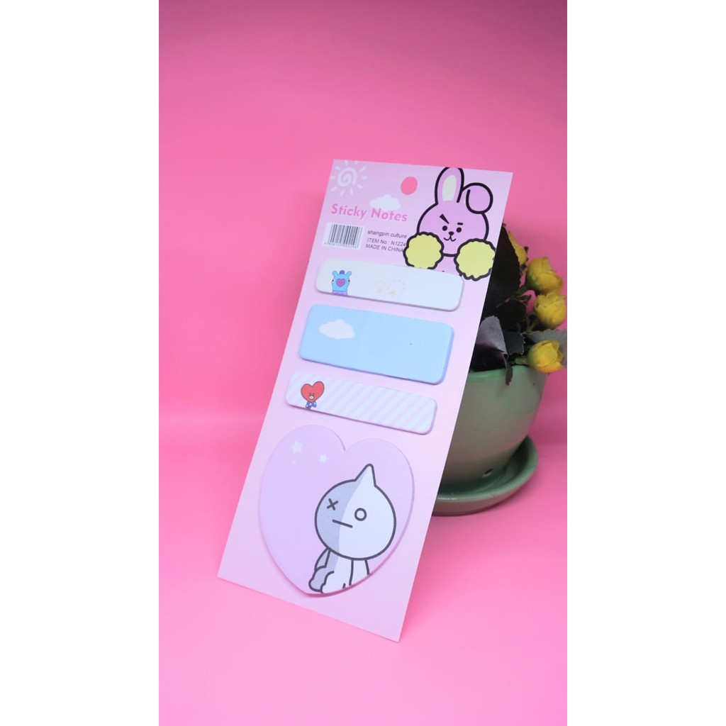 STICKY NOTES BT21 UNIK BANGTANBOYS PENANDA KERTAS BTS LUCU IMPORT HARGA DUNIA GROSIR COD TERMURAH