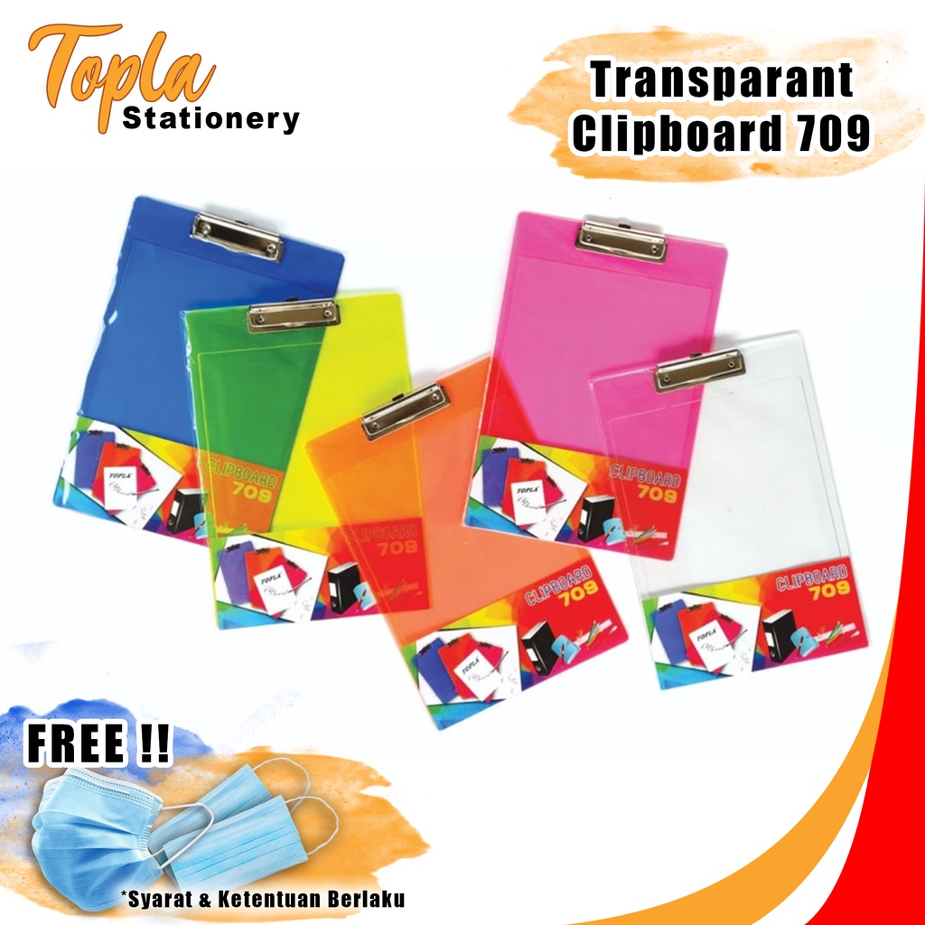 

TOPLA Clipboard Papan Ujian Papan Jalan Alas Ujian Folio Mika Warna Transparant Premium Perlengkapan Sekolah Alat Tulis Sekolah Tatakan Ujian