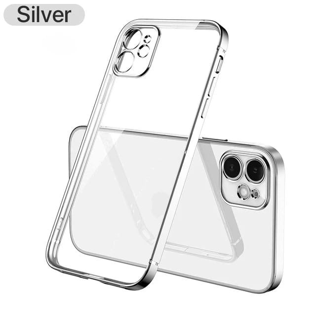 IPHONE 13 PRO MAX 13 MINI 12 PRO MAX 12 MINI SOFT CASE CLEAR PLATING LIST CHROME COVER