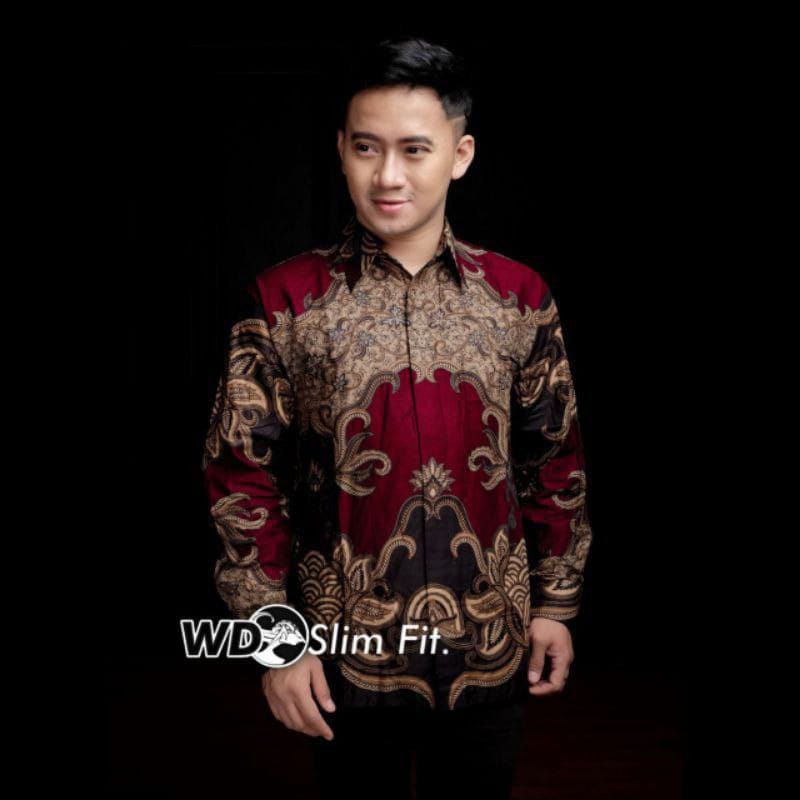 KEMEJA BATIK PRIA LENGAN PANJANG SIZE M L XL XXL BSWART Batik HRB026 kenango panjang padi