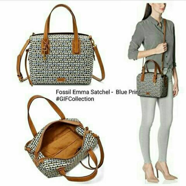 [FOSSIL] Emma Satchel - blue print