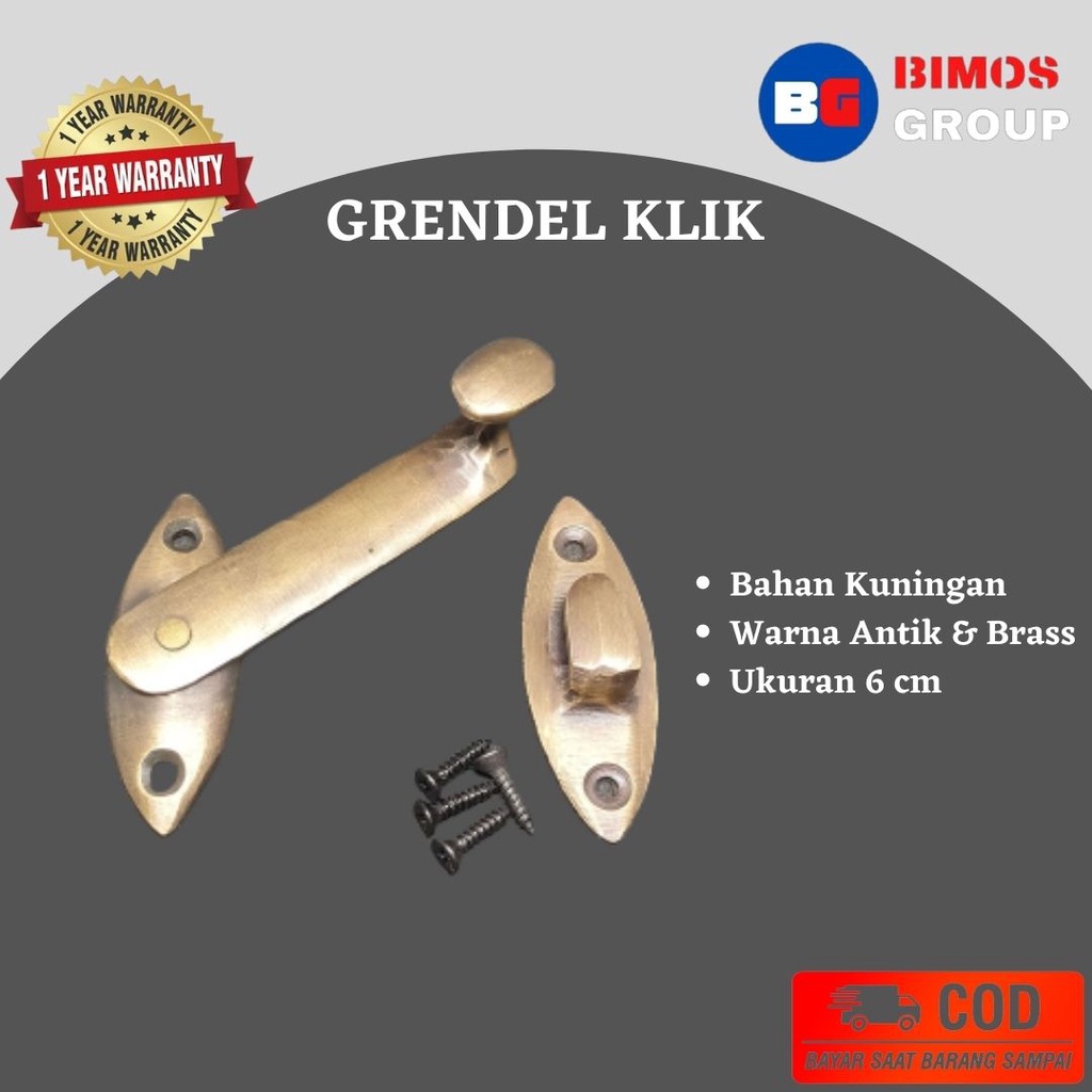 GRENDEL KLIK KUNINGAN GRENDEL PINTU RUMAH GRENDEL JENDELA GRENDEL KUNINGAN ANTIK GRENDEL TANAM