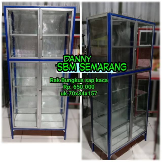 Etalase serbaguna rak bungkus sap kaca Khusus Semarang Etalase serbaguna rak bungkus sap kaca Khusus Semarang