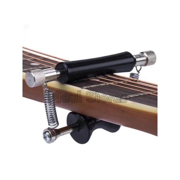 Capo Gitar Akustik Elektrik Nylon Bass Glider Slider Rollling Metal