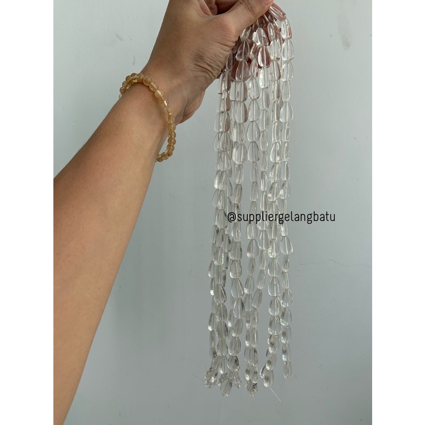 bahan batu kuarsa PIRAMIDA 16mm clear quartz gelang kalung kesehatan