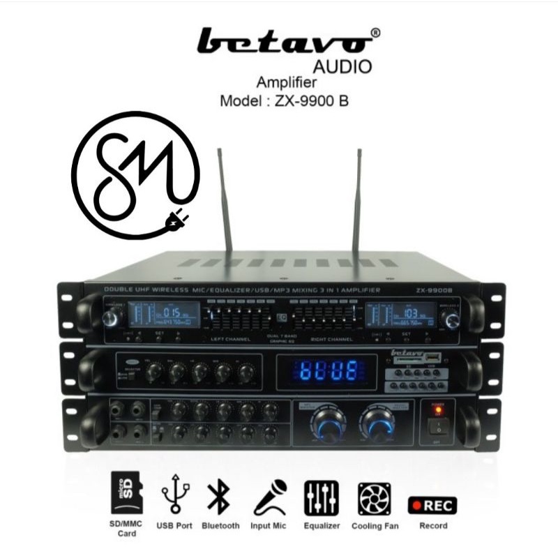 Amplifier Betavo ZX-9900 B Bluetooth Ampli Karaoke