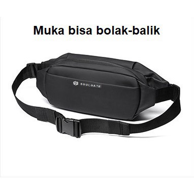 [BISA COD] Tas Selempang Pria SOULGATE / HAOSHUAI Waistbag Slingbag Sling Bag Slempang Pria Wanita