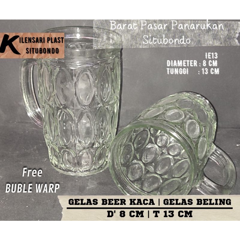 Gelas Gagang Beling IE13 | Gelas Es Teh Gelas Kaca