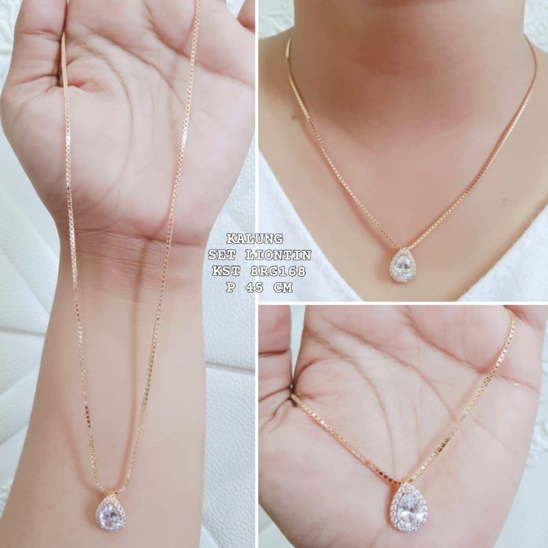 Kalung Titanium Set Liontin Wanita Korea style