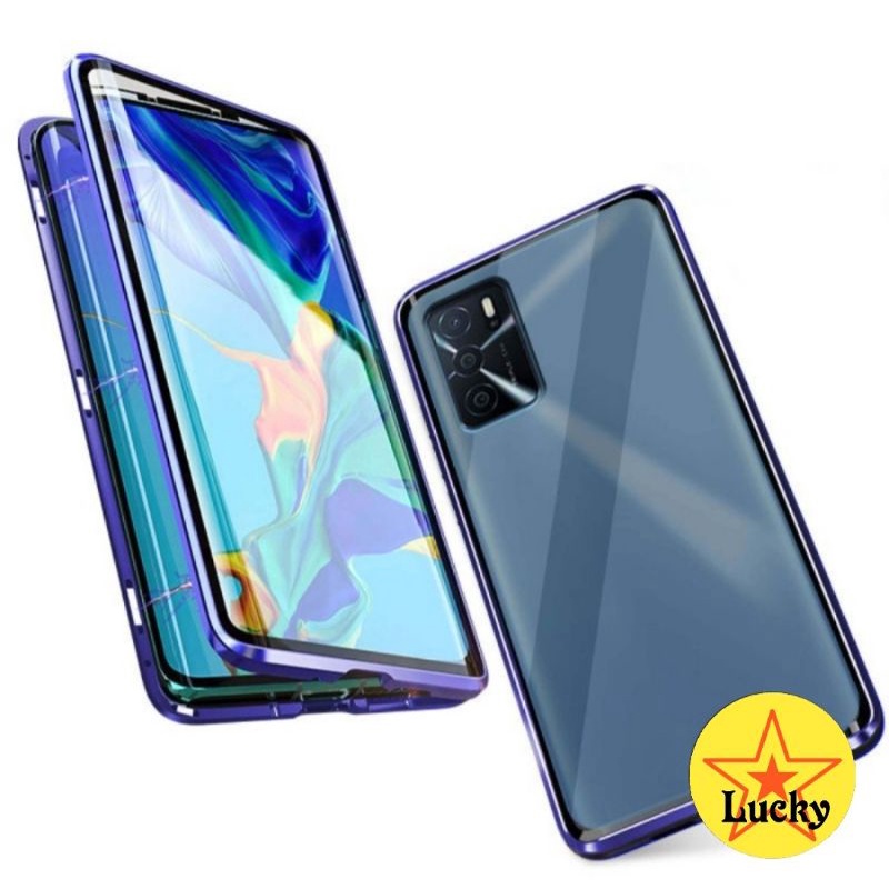 [SLS] Oppo A16 Double Side Magnetic Case Metal Cover Depan Belakang