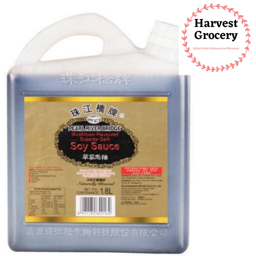 

Pearl River Bridge Mushroom Soy Sauce / PRB Kecap Rasa Jamur 1.8L