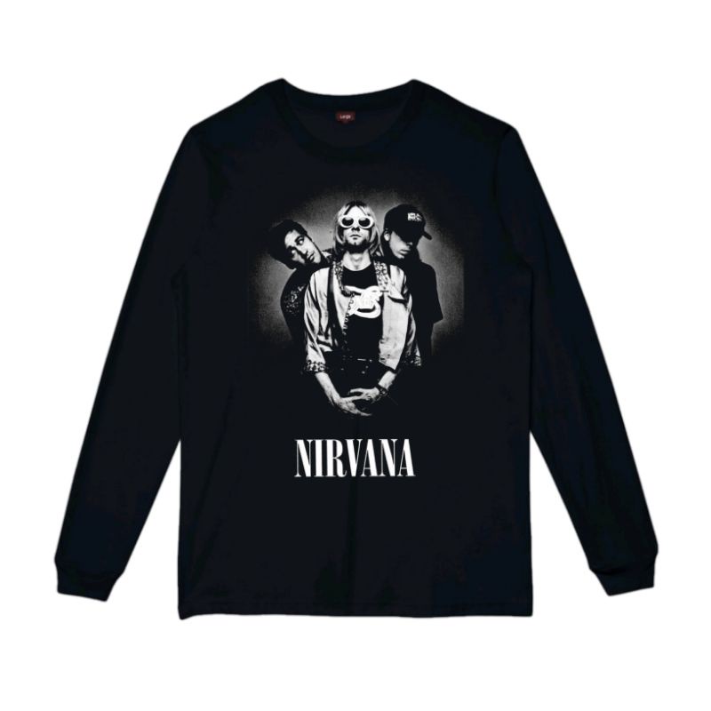 Kaos lengan panjang longsleeve Nirvana Kurt cobain | Kaos band pop punk nirvana