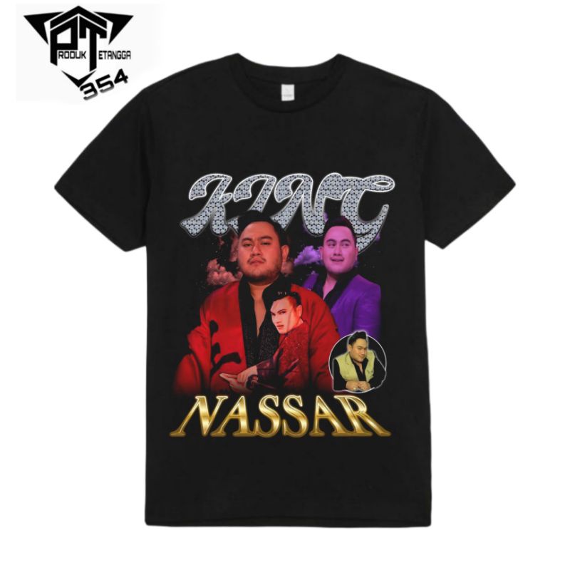 KAOS BAJU KING NASSAR - TSHIRT OVERSIZE PENYANYI DANGDUT VINTAGE BOOTLEG - HITAM PRIA WANITA DEWASA 