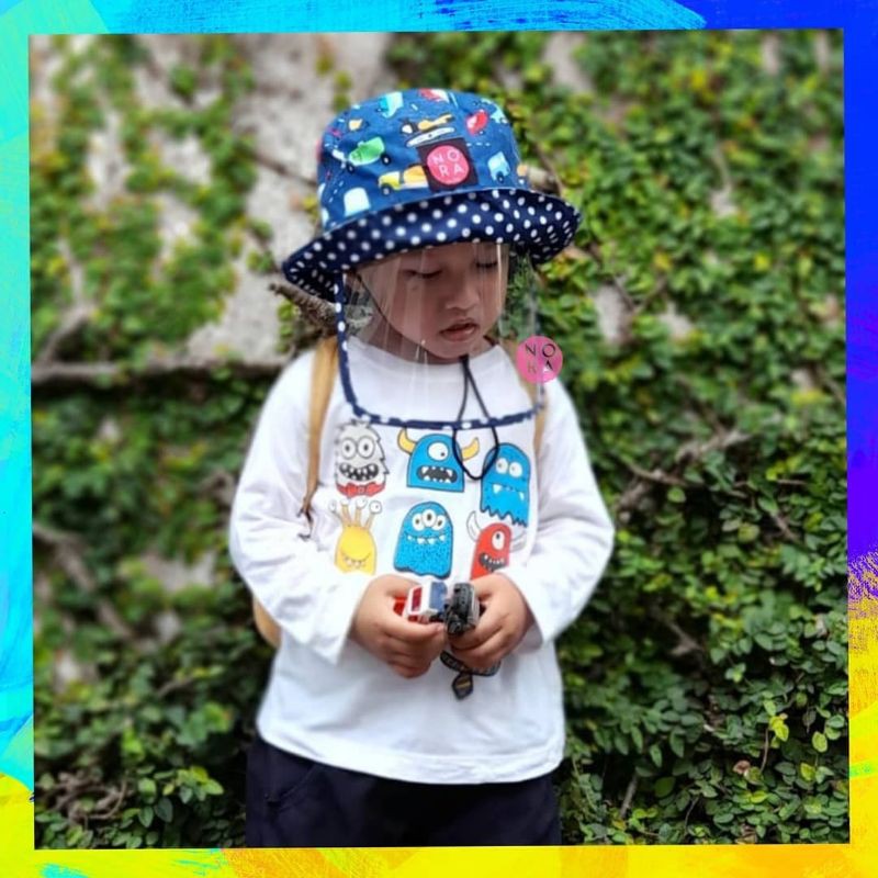 NORA REVERSIBLE BUCKET HAT FACE SHIELD ANAK & BAYI-5