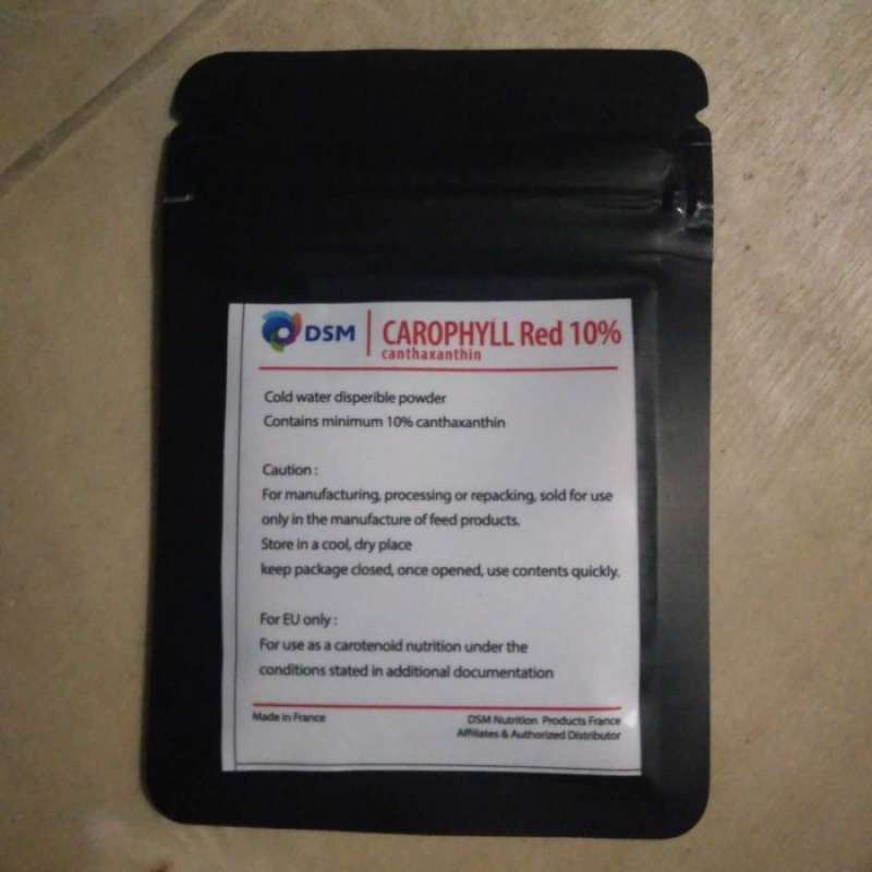 DSM CAROPHYLL RED MERAH CAROFIL karofil pewarna bubuk ikan aquarium  Canthaxanthin10%