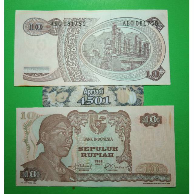 UK128 UANG KUNO ASLI 10 RUPIAH SERI SOEDIRMAN/SUDIRMAN TAHUN 1968 UANG KERTAS LAMA MAHAR NIKAH #UNC