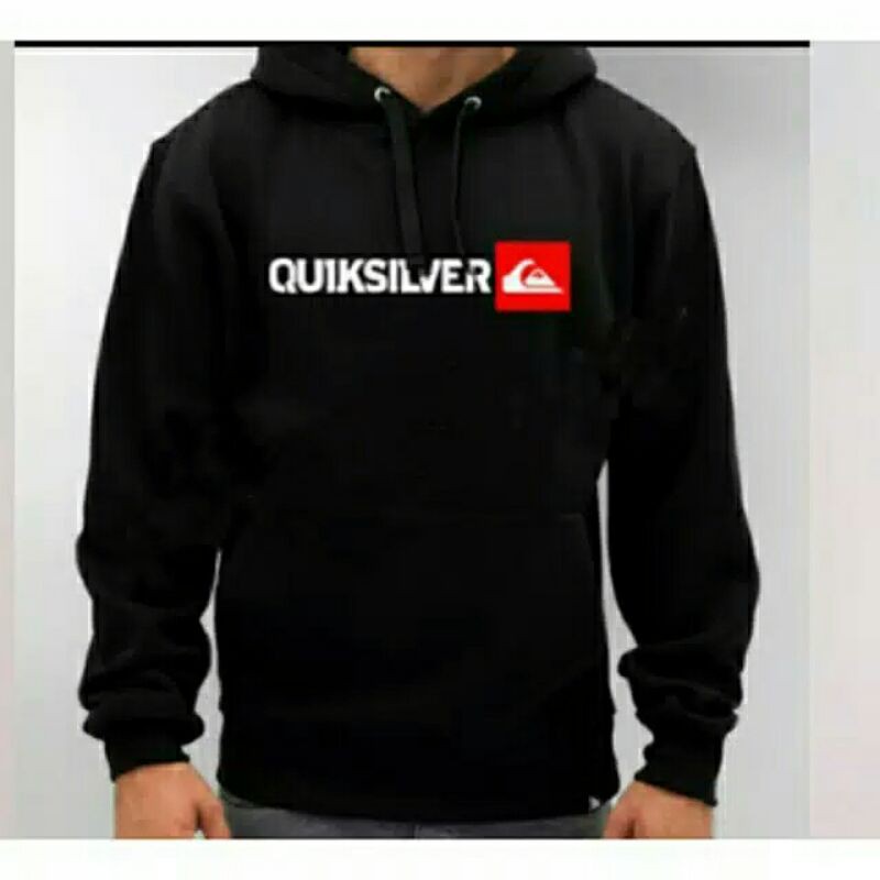 Jaket Hoodie QuickSilver Black/All Size/Big Size/S M L XL 2XL 3XL 4XL 5XL/Casual Cowok Cewek/Terbaru