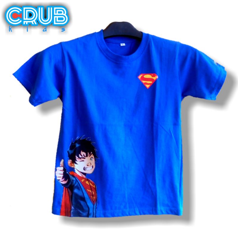 kaos original CRUB kids Superboy | kaos anak | kaos biru | kaos superhero | kaos anak cowok