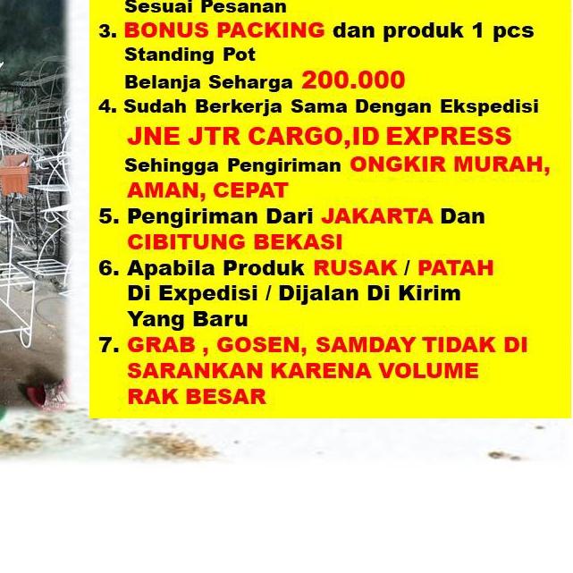 Rak Bunga Balkon Besi Dinding Pagar Single Tanaman Hias Outdoor Minimalis Standing Pot Anggrek Gantu