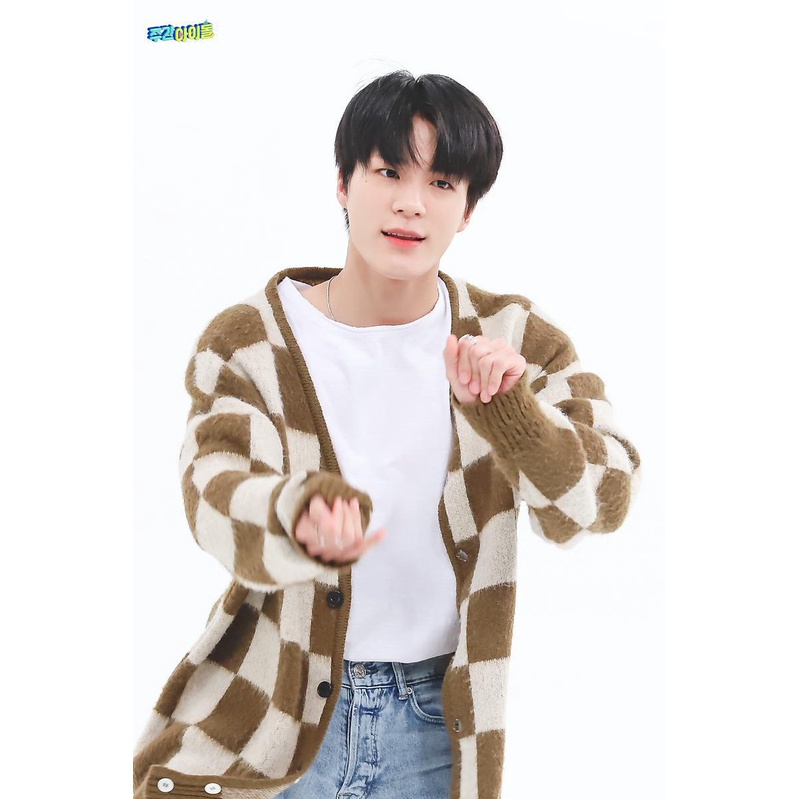 Cardigan Rajut Jeno NCT Dream Motif Kotak kotak / Cardigan Rajut Oversize / Cardigan Rajut Pria / Ca