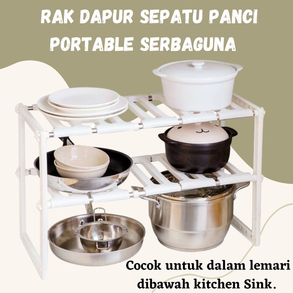 Best Seller!! Rak Dapur Sepatu Panci Portable Serbaguna [COD] Lemari 2 Susun Wastafel {BAYAR DI TEMPAT}