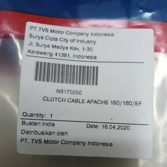 Kabel kopling (clutch cable) Apache 160/180cc TVS