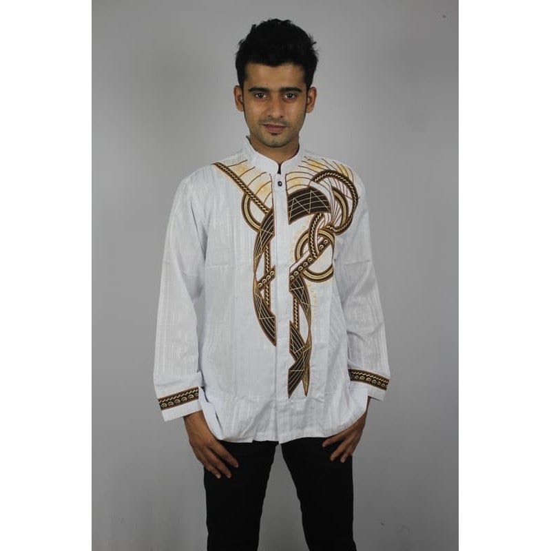 MY BAJU KOKO PRIA MOTIF FULL BORDIR TN71 PUTIH