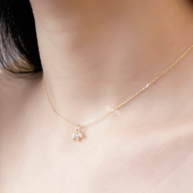 Dear Me - Ohana Necklace 925 Sterling Silver 14K Gold Plating Crystal Kalung Wanita Kristal S925