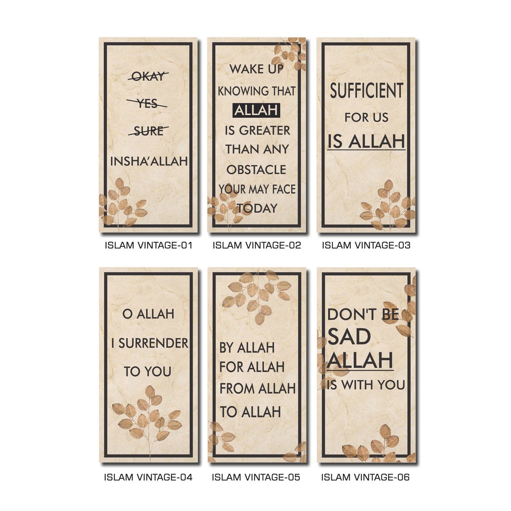 Hiasan Pajangan Dinding Walldecor Poster Kayu Quote Kata Kata Mutiara Islami Islam Vintage Aesthetic