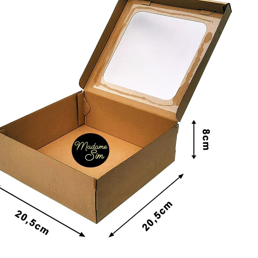 

♂ KOTAK KUE - CAKE BOX - DUS BOLU 20 x 20 x 8 CM - JENDELA (ISI : 10 PCS) ➪