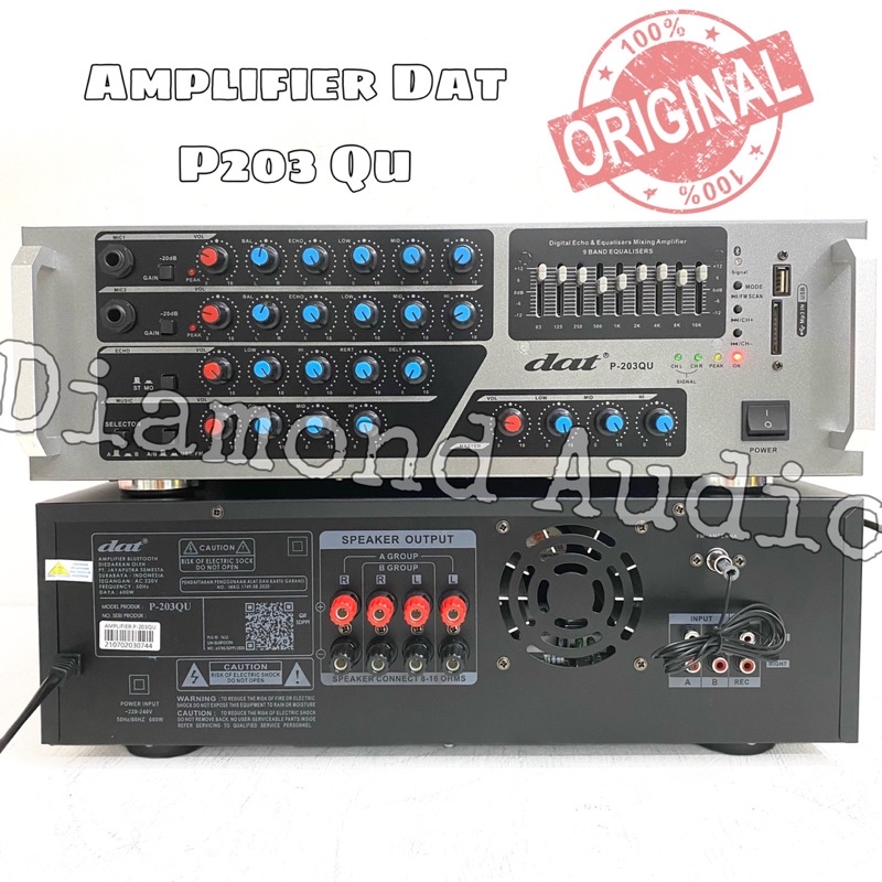 Power Amplifier Dat P203 Qu Usb Bluetooth Original Ampli P 203 ( Bayar Ditempat )