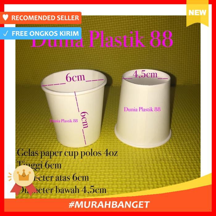 GELAS & MUG - @50PC GELAS PAPER CUP KERTAS POLOS FOAM PUTIH KECIL MINI 4OZ KOPI HOT