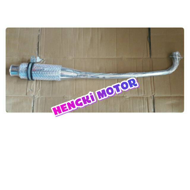 Knalpot racing merk cream pie crome..untuk motor yamaha bebek..