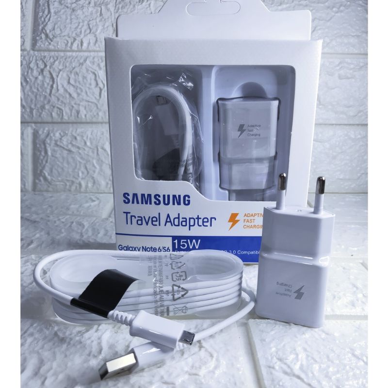 Charger Samsung  Micro USB 15 WATT Charger Cas Samsung S4 S5 S6 S7 A10 J1 J2 J2Pro J3 J4 J4+ J5 J6 J7 J7+ All Tipe Samsung Android 15 Watt