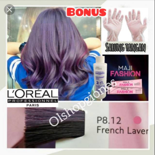 Loreal MajiFashion P8.12 / P6.12 frenc Lavender cat rambut L'OREAL maji fasion majirel