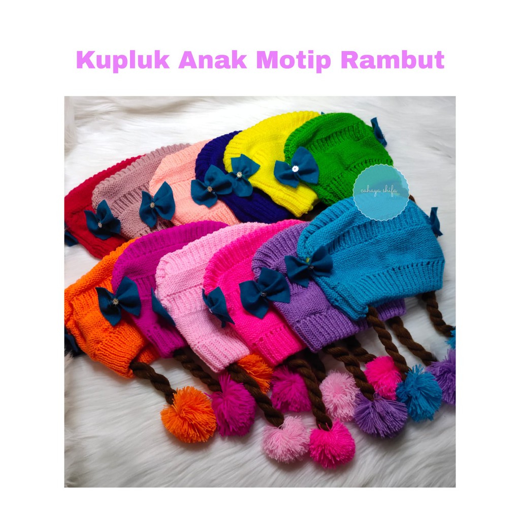 Kupluk MOTIF KEPANG RAMBUT Untuk Anak Lucu
